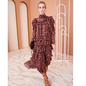 Ulla Johnson Azra printed silk chiffon tiered dress